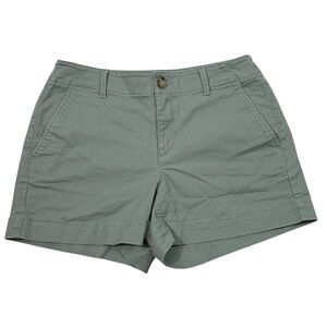Loft The Monroe 4" Short Muted Army Green Chino Flat Front Shorts Size 2 Uniform